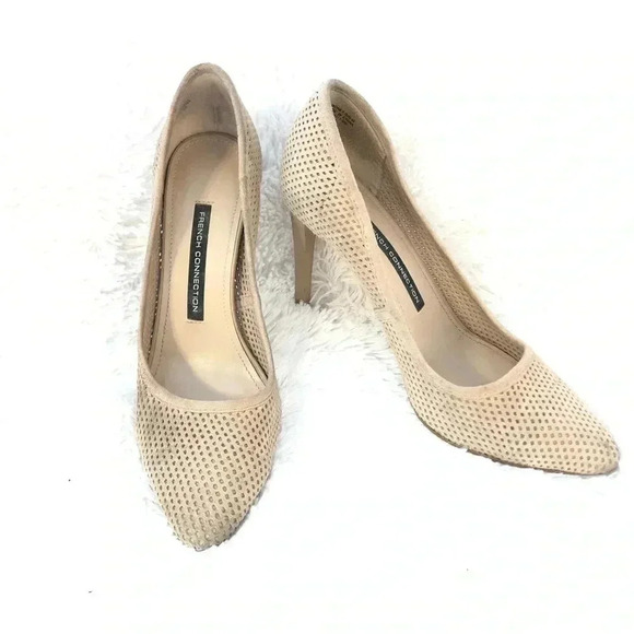 French Connection Shoes - French Connection Suede Perforated Detail Heels.